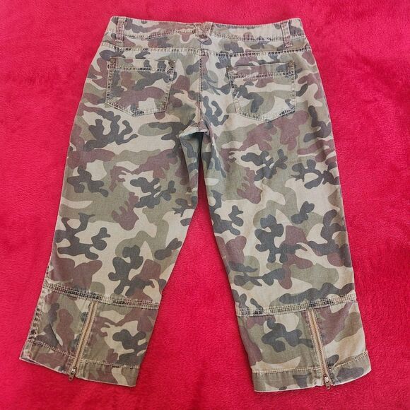 NWT No Boundaries Capri Pants Juniors Zipper Crop Camouflage 100% Cotton Size 9 - Picture 5 of 5